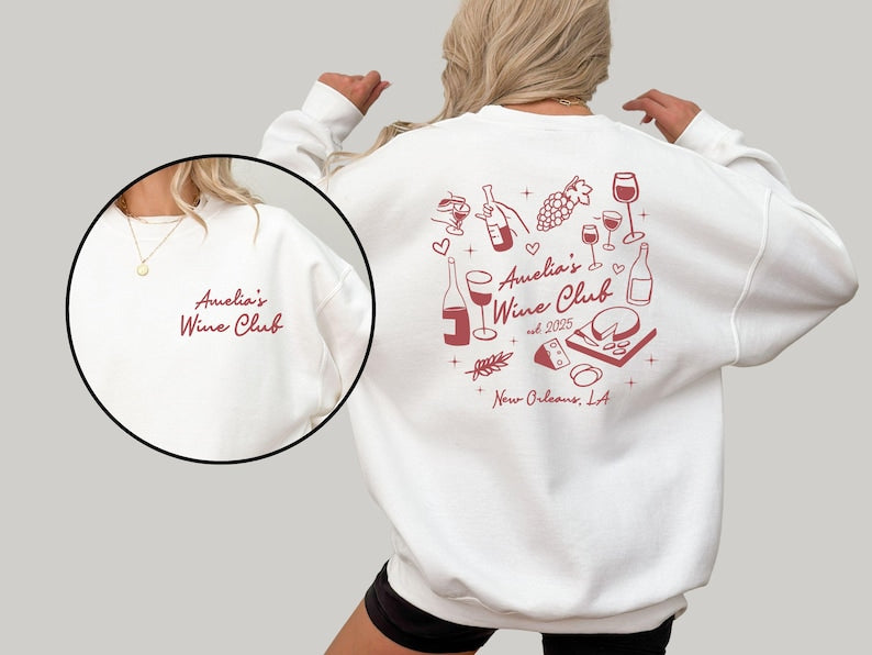 Custom Wine Club Bachelorette Sweatshirt, Winery Bridal Party Shirt, Vino Before Vows Hoodie, Bridesmaid Ask Gift, Wine Bach Club Shirt