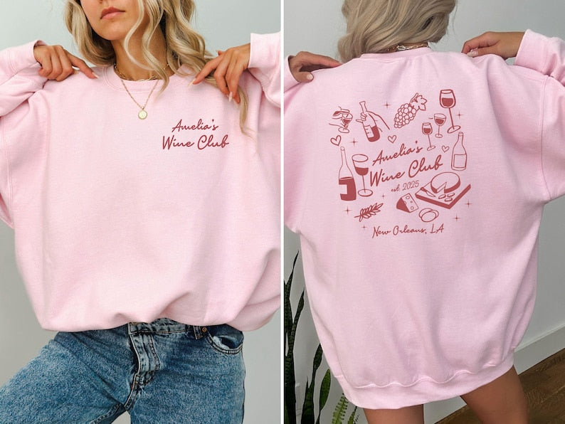 Custom Wine Club Bachelorette Sweatshirt, Winery Bridal Party Shirt, Vino Before Vows Hoodie, Bridesmaid Ask Gift, Wine Bach Club Shirt
