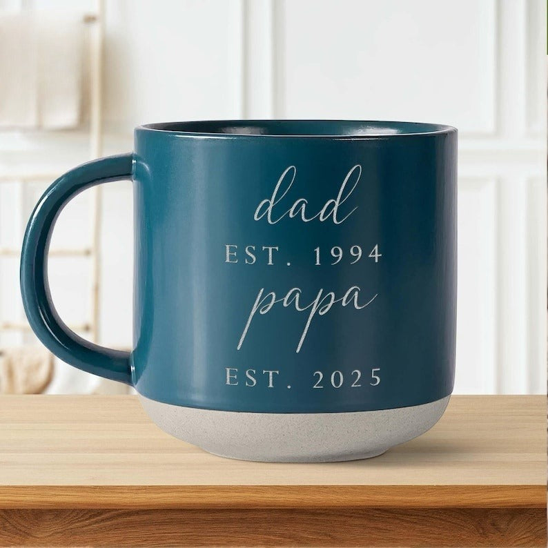 Personalized Grandpa Mug- Est 2025 Gift New Grandpas, Custom Name Future Papa Pregnancy Announcement- First Time Nonno Paps Cup Gifts