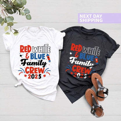 Red White and Blue Family Crew 2025 Shirt, 4th of July Family Crew Shirt, Matching Family Tee, 4th Of July Kids Shirt, Independence Day Tee