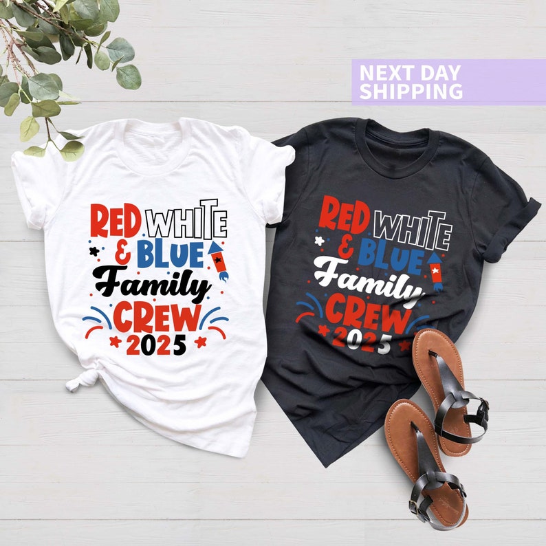 Red White and Blue Family Crew 2025 Shirt, 4th of July Family Crew Shirt, Matching Family Tee, 4th Of July Kids Shirt, Independence Day Tee