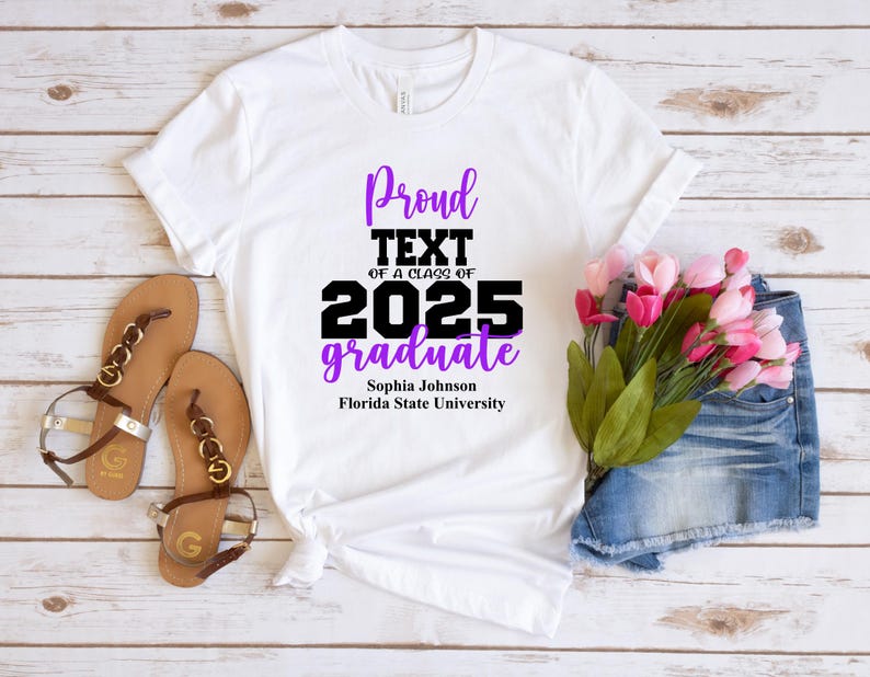Proud Of A Class Of 2025 Graduate Shirt,Custom Proud Family Shirt,Class of 2025 Family Graduation Shirts, Custom Family Graduation Shirts