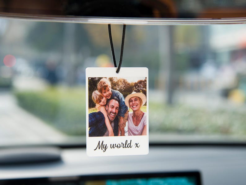 Personalized Photo Car Ornament, Hanging Car Polaroid Any Image, Drive Safe Ornament, Driving Test Pass Gift, Idea First Car Charm Gift