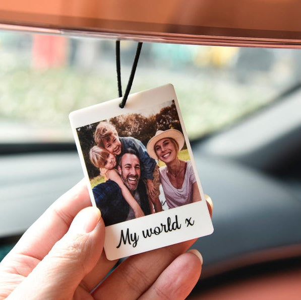 Personalized Photo Car Ornament, Hanging Car Polaroid Any Image, Drive Safe Ornament, Driving Test Pass Gift, Idea First Car Charm Gift