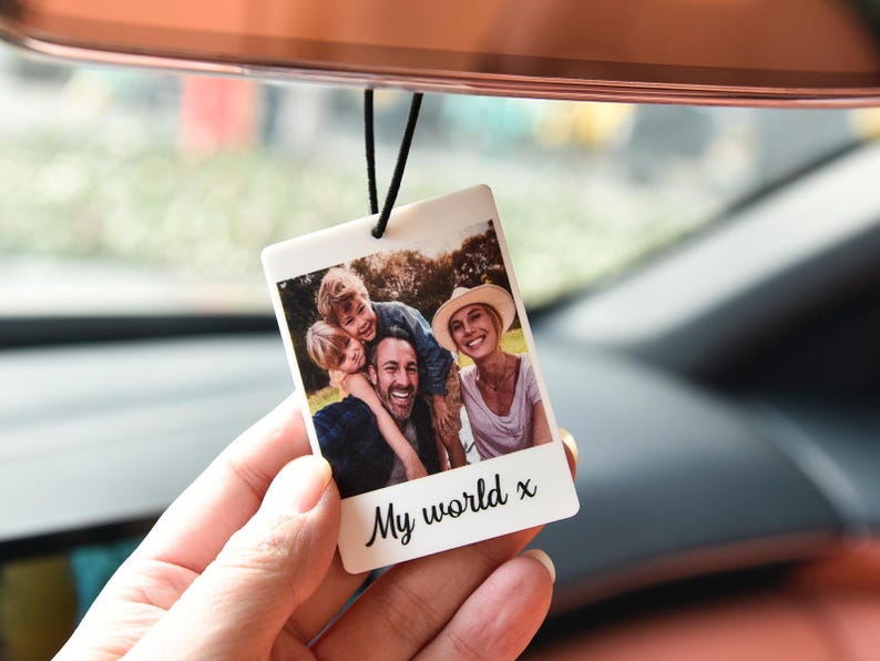 Personalized Photo Car Ornament, Hanging Car Polaroid Any Image, Drive Safe Ornament, Driving Test Pass Gift, Idea First Car Charm Gift
