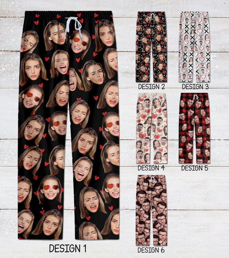 Personalized Pajamas Pants For Men Women, Custom Pajamas With Photo Dog Cat Photo, Customized Pjs Bottoms Gift For Couple, Valentines Gifts