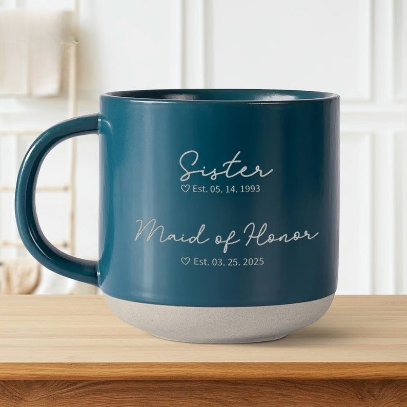 Bridal Party Engraved Mug, Maid of Honor Proposal Gift, Wedding Party Gift, Personalized Wedding Gifts, Sister Gifts, Bridesmaid Mug Gifts