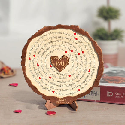15 Reasons Why I Love You table frame- Romantic Gift For Someone Special - Wedding - Anniversary - Valentine's Day