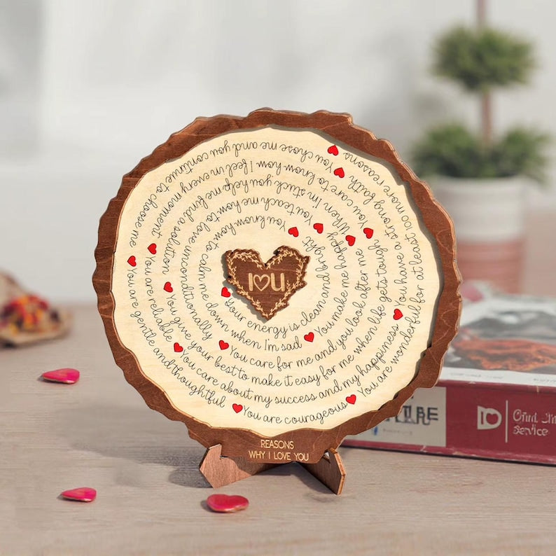 15 Reasons Why I Love You table frame- Romantic Gift For Someone Special - Wedding - Anniversary - Valentine's Day