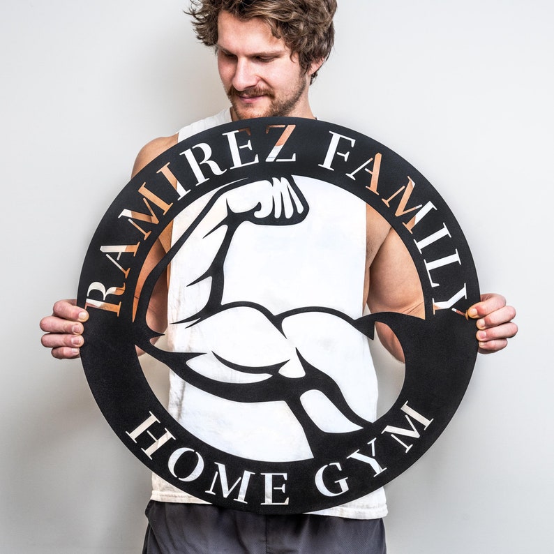 Metal Fitness Sign | Custom Home Gym Sign | Weightlifting Gift | Workout Room Decor | Gym Wall Art | Cross Fit Sign | Fitness Gift
