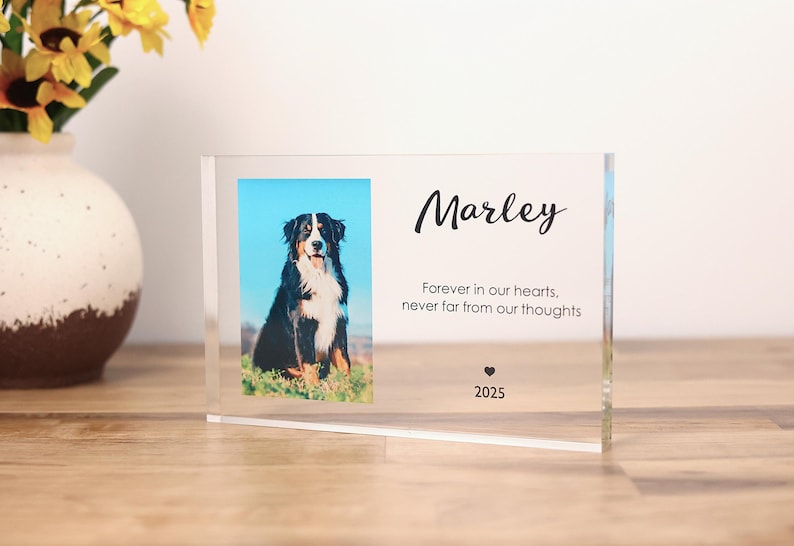 Dog Pet Memorial Gift Plaque, Pet Memorial Keepsake, Pet Bereavement Gift, Dog Cat Loss Sympathy Gift, Acrylic Photo Block