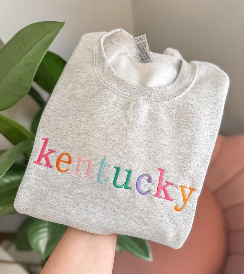 Custom Embroidered Sweatshirt, Multicolor Embroidered Sweatshirt, Embroidery, Colorful Embroidered Sweatshirt, State Sweatshirt il_794xN.6620322082_ozlv.jpg