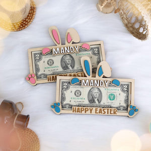 Custom Easter 2026 Bunny Money Holder Gift, Bunny Cash Holder for Kids, Easter Day Bunny Tag for Kids, Personalized Easter Money Holder Gift