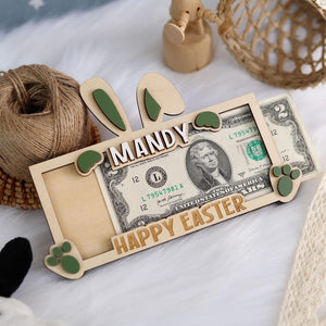 Custom Easter 2026 Bunny Money Holder Gift, Bunny Cash Holder for Kids, Easter Day Bunny Tag for Kids, Personalized Easter Money Holder Gift