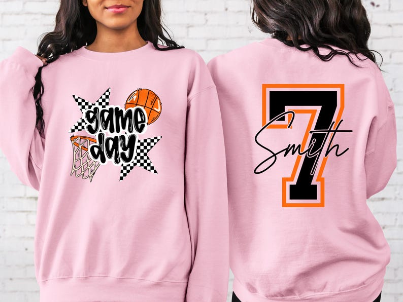 Basketball Game Day Sweatshirt, Custom Basketball Shirt, Personalized Basketball Mom Shirt, Game Day Basketball Hoodie Basketball Sweatshirt