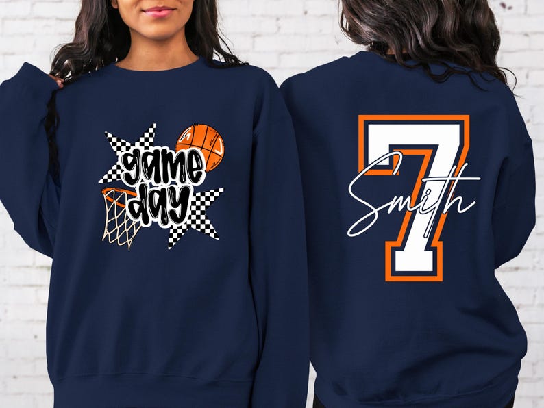 Basketball Game Day Sweatshirt, Custom Basketball Shirt, Personalized Basketball Mom Shirt, Game Day Basketball Hoodie Basketball Sweatshirt