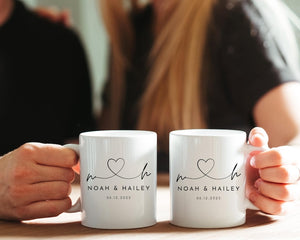 Personalized Mr & Mrs Coffee Mugs, Husband and Wife Mugs, Mr and Mrs Mug, Custom Mr Mrs Coffee Mugs, New Bride and Groom Set