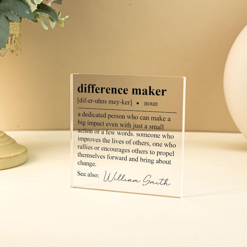 Custom Difference Maker Gifts,Mentor Appreciation Gifts, Leader Gifts,Thank You Present ,Leaving Gifts,Thank You Gifts,Colleagues Gifts