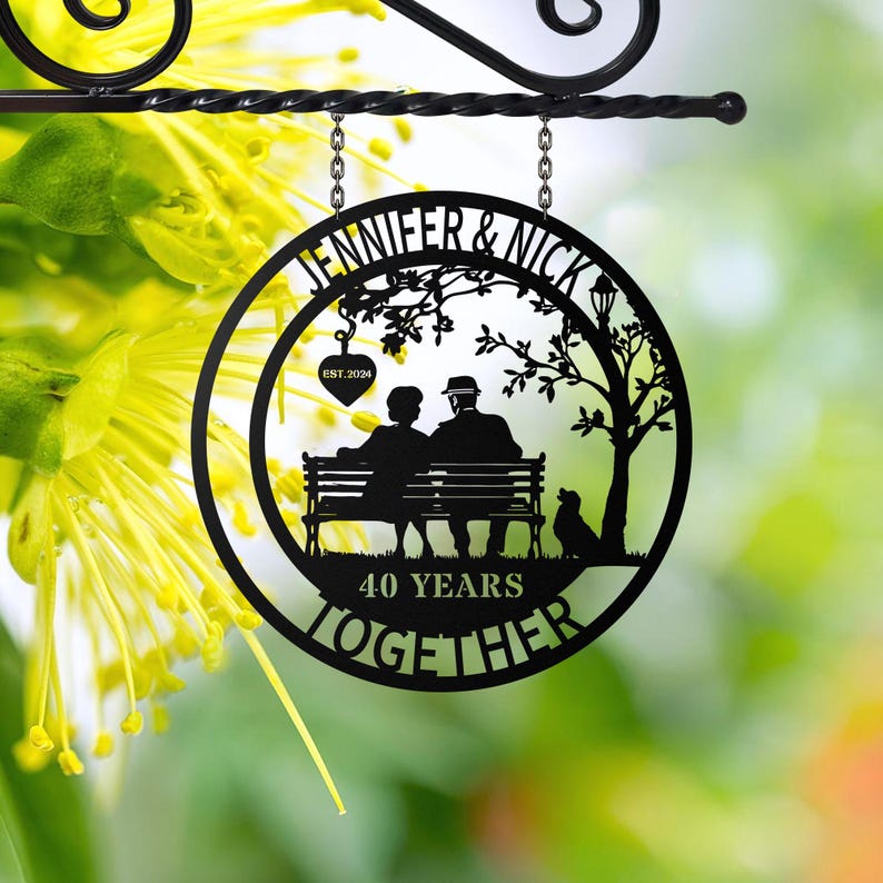 Personalized 40th Anniversary Gift for Parents, Custom Anniversary Sign, Ruby Anniversary Gift Wedding Gift Wedding Decor, Gift for grandpa