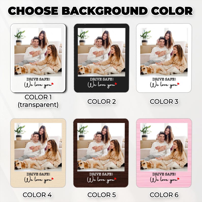 Personalized Car Visor Clip, Custom Sun Visor Clip, Personalized Photo Car Decoration, Polaroid Photo for Car, Valentines Couples Gift