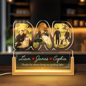 Personalized Photo Night Light Plaque, Gifts for Dad, Mom, Father's Day Gifts, Custom Acrylic, Name Light, Gifts from Daughter,Best Dad Ever