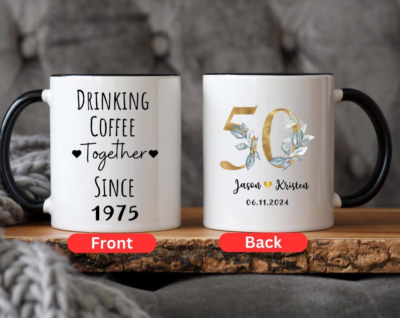 50th Anniversary Mug, Custom 50th Anniversary Gift, 50th Anniversary Gift For Parents, 50th Anniversary Cup Personalized