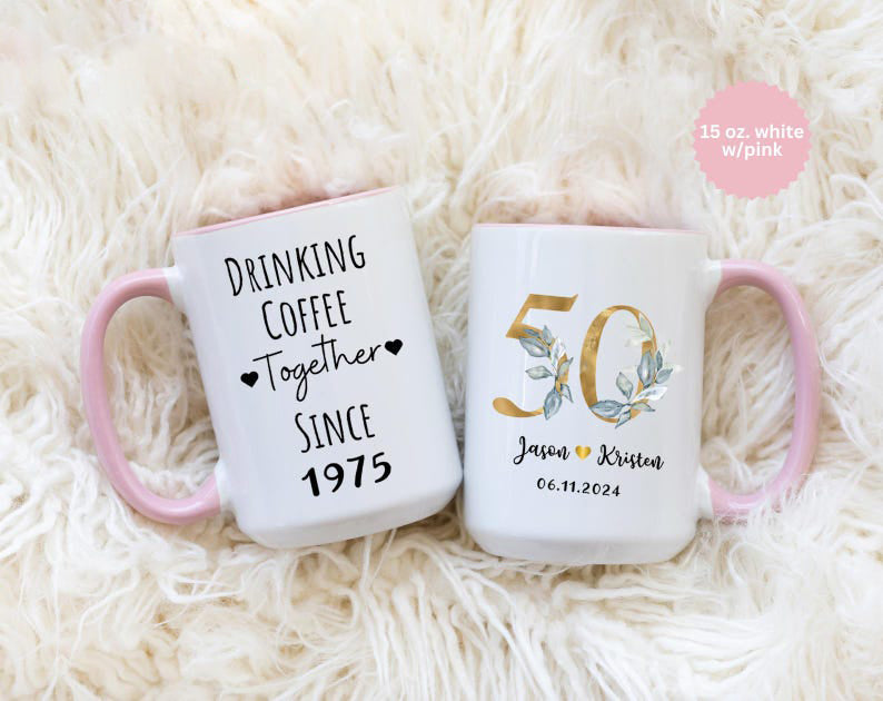 50th Anniversary Mug, Custom 50th Anniversary Gift, 50th Anniversary Gift For Parents, 50th Anniversary Cup Personalized