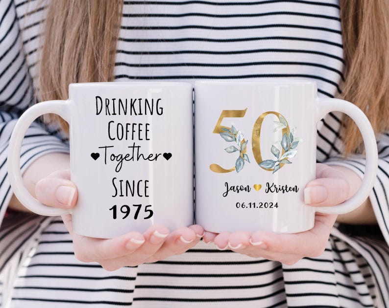 50th Anniversary Mug, Custom 50th Anniversary Gift, 50th Anniversary Gift For Parents, 50th Anniversary Cup Personalized