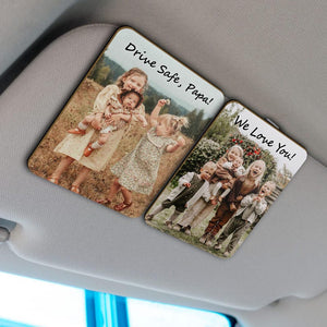 Custom Photo Car Visor Clip, Husband Gifts, Personalized Father's Day Gift, Drive Safe Daddy Gift, New Dad Gift, 1st Time Dad Gift from Wife