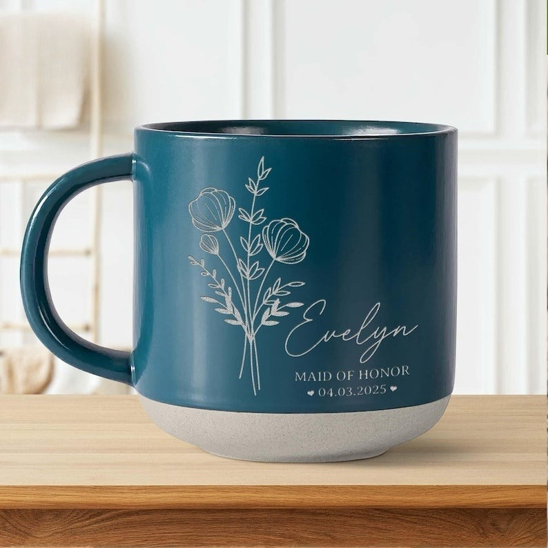 Bridal Party Engraved Mug, Maid of Honor Proposal Gift, Wedding Party Gift, Personalized Wedding Gifts, Sister Gifts, Bridesmaid Mug Gift