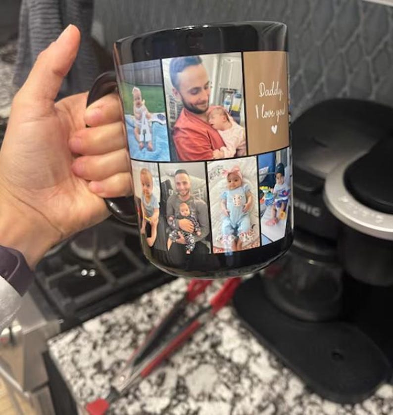 Personalized Photo Mug For Dad, Custom Photo Collage Gift, Fathers Day Gifts, Mug Gift For Daddy, Gift For Husband From Wife, Dad Gift