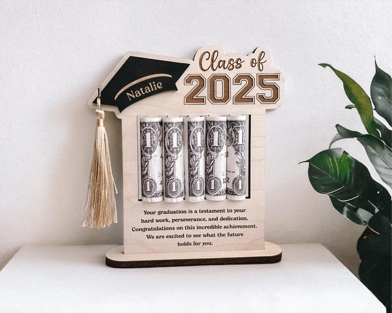 2025 Graduation Gift Money Holder Frame| Custom Graduation Gift Message, Personalized Highschool Gifts for Her/Him, College University, Wood