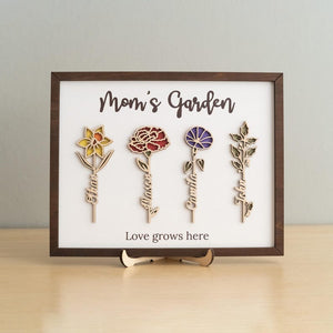 Personalized Birth Month Flowers Mothers Day, Custom Grandma's Garden Wooden Sign, Gift For Mom, Gift For Grandma, Mother's Day Gift