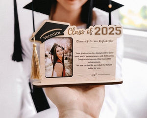 2025 Graduation Personalized Photo Frame Gift with Custom message, Highschool Gift for Her, Graduation Gift for Him, Graduation Gift Idea