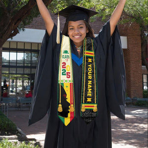 Custom African American Flag Graduation Sash 2025, African Graduation Sash, African Graduation Stole Class Of 2025, African Graduation Gifts