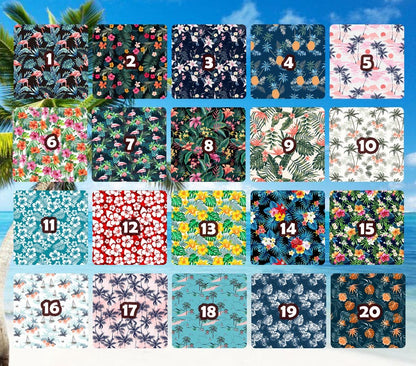 Personalized Dog Bandanas with Pet Photo, Custom Green Hawaiian Pet Bandanas Matching Hawaiian Human Shirt