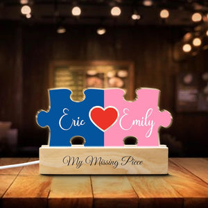 Personalized Puzzle Piece Name Sign Night Light, Valentine Gift for Him, Her, Puzzle Name Sign For Couples, Boyfriend Gift , Love Keepsake