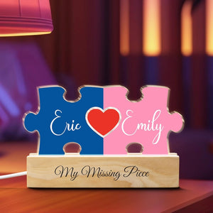 Personalized Puzzle Piece Name Sign Night Light, Valentine Gift for Him, Her, Puzzle Name Sign For Couples, Boyfriend Gift , Love Keepsake