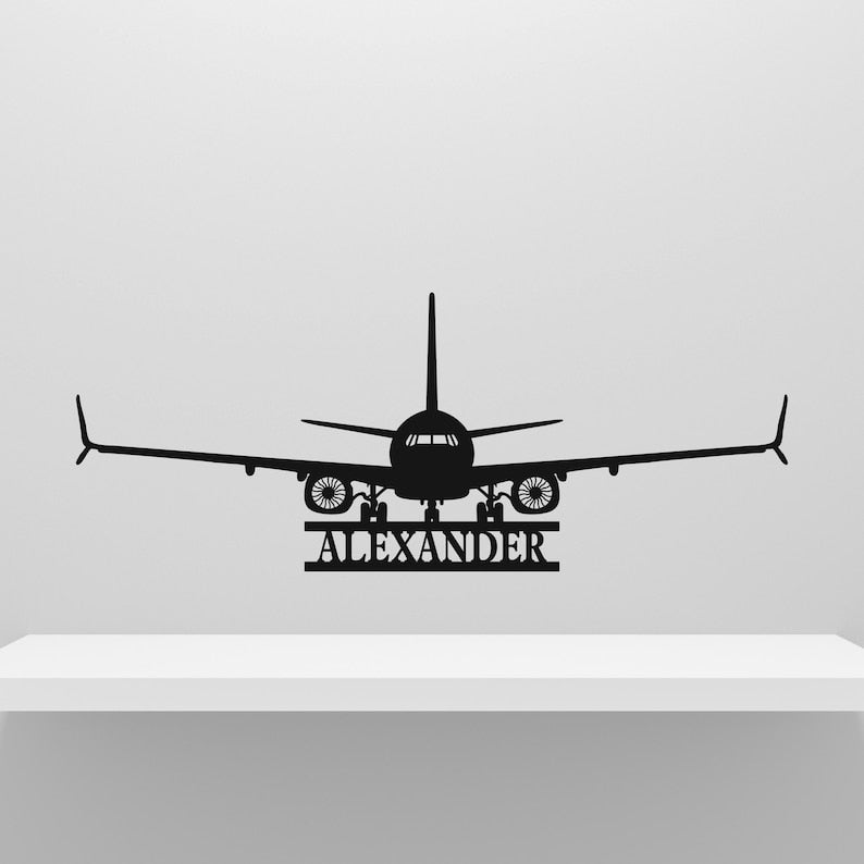 Airplane Name Sign Personalized , Aviation Gift Custom , Aircraft Name Sign, Hangar Sign, Pilot Name Sign, RC Plane Sign, Airforce Wall Art