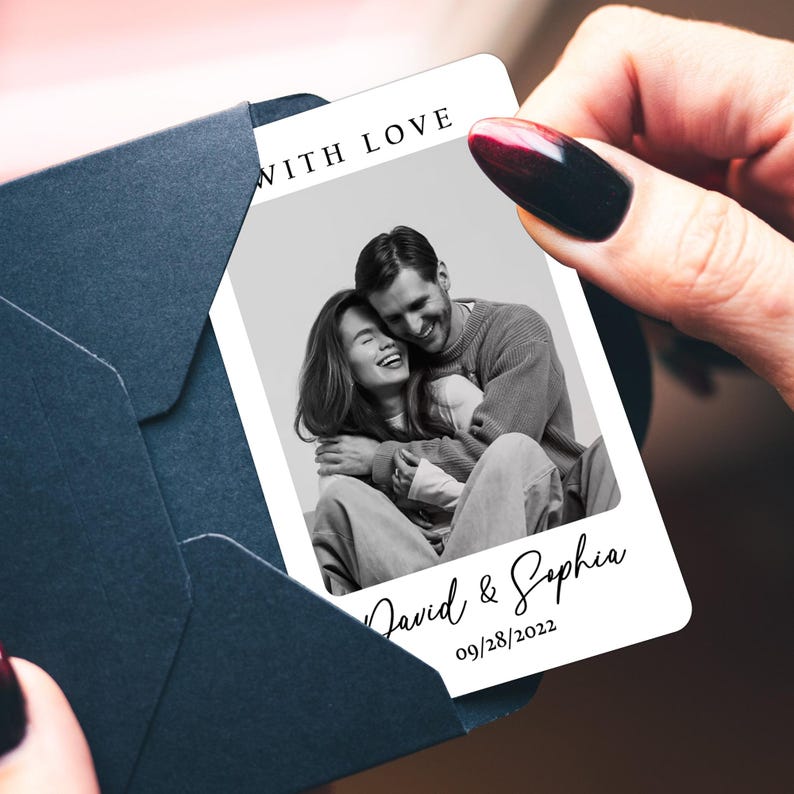Couple Wallet Card, Playing Card Gift, Personalized Picture Wallet Insert, Anniversary Couple Gift, Photo Love Note Card, Wedding Photo Gift