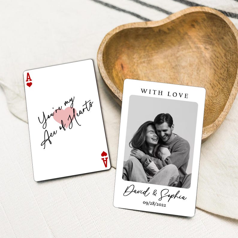 Couple Wallet Card, Playing Card Gift, Personalized Picture Wallet Insert, Anniversary Couple Gift, Photo Love Note Card, Wedding Photo Gift