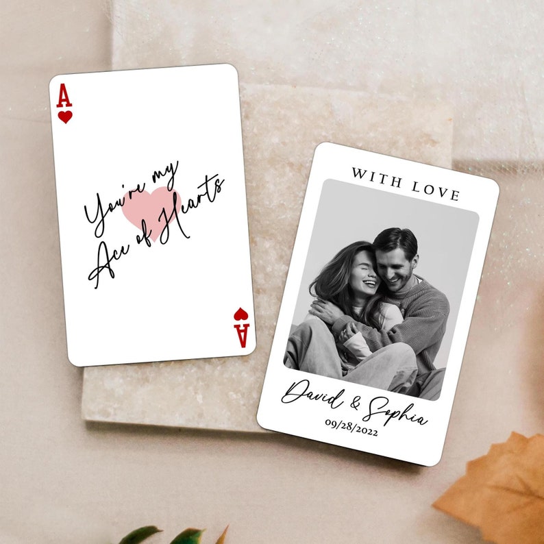 Couple Wallet Card, Playing Card Gift, Personalized Picture Wallet Insert, Anniversary Couple Gift, Photo Love Note Card, Wedding Photo Gift