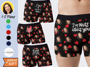 Custom Boxer briefs with Faces, Valentines Day Gift for Husband/boyfriend, Gift for him Anniversary/Christmas, Fathers Day gift