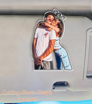 Drive Safe Love You Couple Gift , Custom Photo Car Visor Clip, Gift For Boyfriend Valentine's Day Gift for Him, Faceless Portrait Visor, Dad Gifts, Family Portrait Decoration