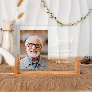 Personalized Memorial Photo LED Light, Grandpa Remembrance Gift, Sympathy Loss Gift, Forever in Our Hearts Keepsake