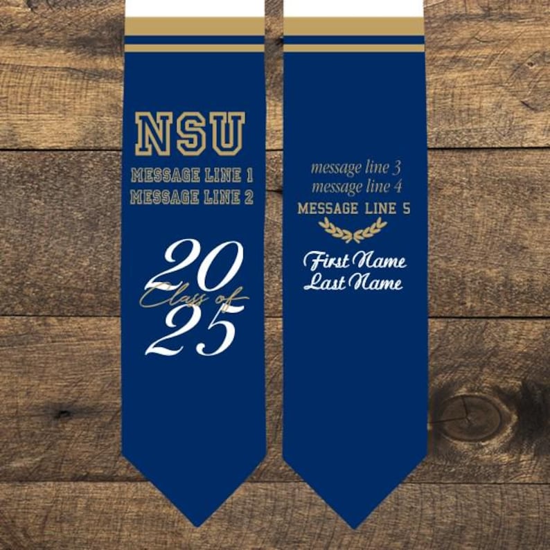 Your School Colors Personalized Stripes Graduation Stole, grad gift, gift for graduate, 2026 Stole, college graduation, class of 2026