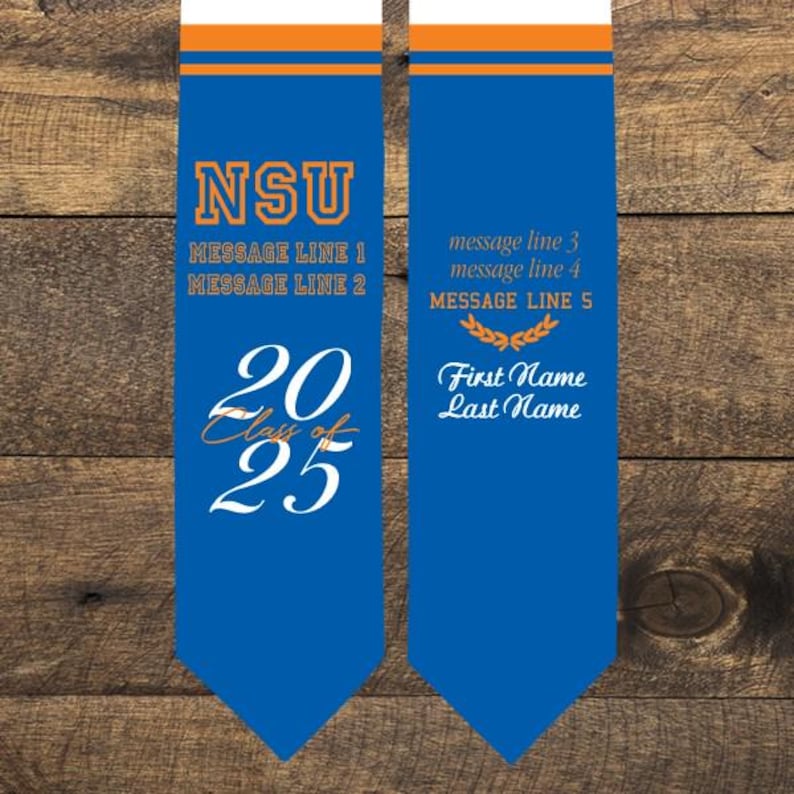 Your School Colors Personalized Stripes Graduation Stole, grad gift, gift for graduate, 2026 Stole, college graduation, class of 2026