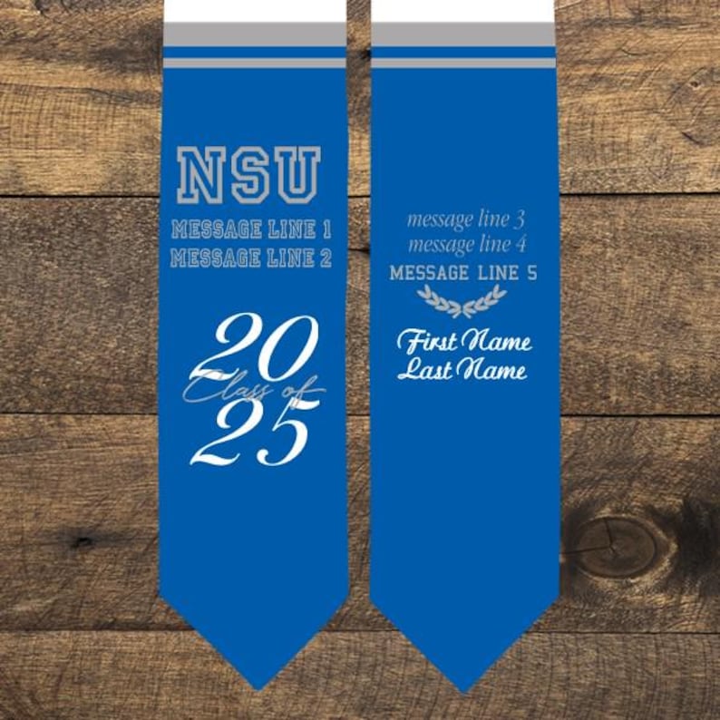 Your School Colors Personalized Stripes Graduation Stole, grad gift, gift for graduate, 2026 Stole, college graduation, class of 2026