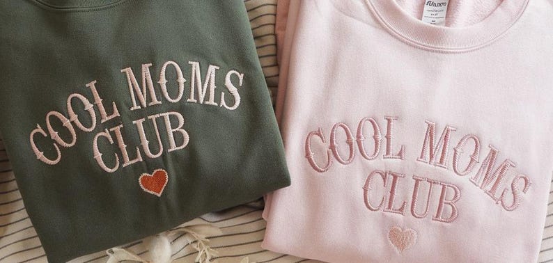Embroidered Cool Moms Club Sweatshirt, Embroidered Cool Mom Sweatshirt, Embroidered Crewneck, Mother S Day Gift, Gifts For Mom, Mom Gifts