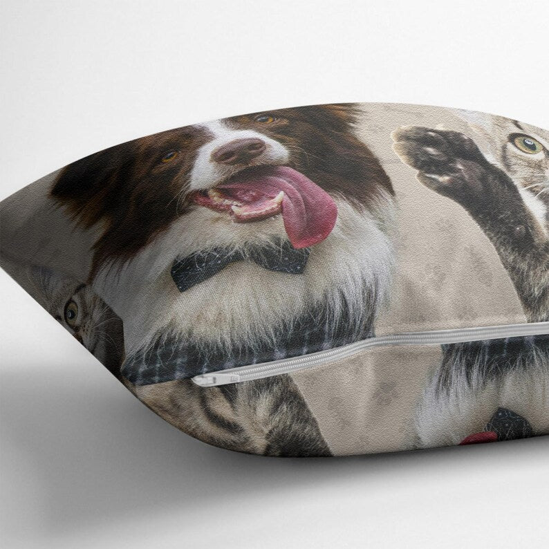 Custom Dog Photo Pillow - My House, My Rules Personalized Pet Cushion - Funny and Unique Gift for Dog Lovers - Cat Family Favorite Pillow